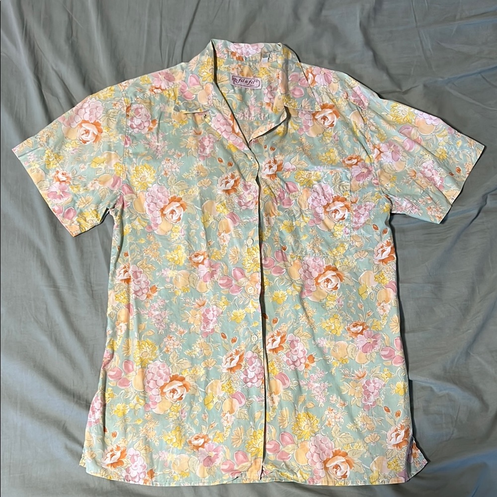 Vintage Floral Boxy Fit Shirt • Purchased in Paris